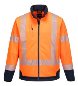 PW3 Hi-Vis Contrast Softshell Orange - T404 Front