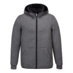 KX3 Technical Fleece grey black  front - T831
