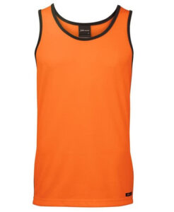 Hi Vis Contrast Singlet Orange front - 6HCS4