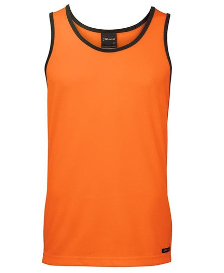 Hi Vis Contrast Singlet Orange front - 6HCS4