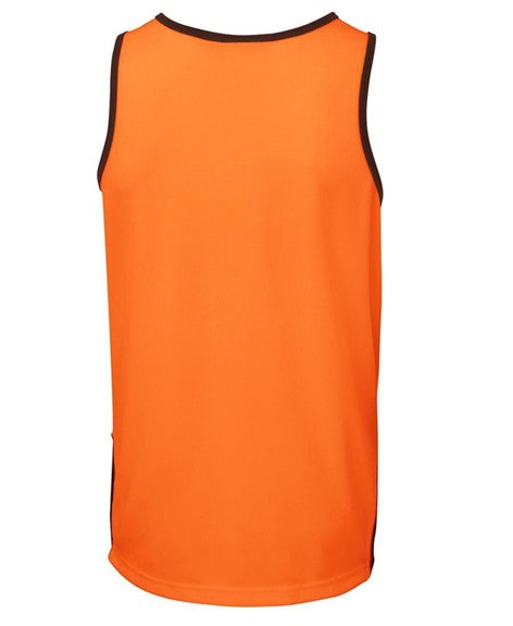 Hi Vis Contrast Singlet Orange back- 6HCS4