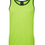 Hi Vis Contrast Singlet Front Yellow- 6HCS4