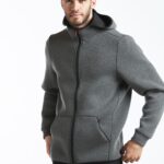 KX3 Technical Fleece grey black  front model - T831