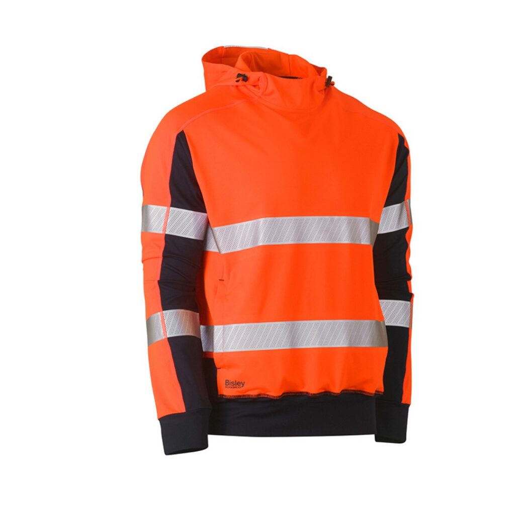 Taped Two Tone Hi Vis Contrast 4 Way Stretchy Hoodie - BK6815T