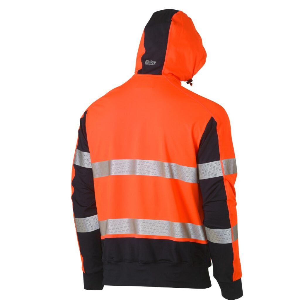 Taped Two Tone Hi Vis Contrast 4 Way Stretchy Hoodie - BK6815T