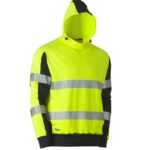 Taped Two Tone Hi Vis Contrast 4 Way Stretchy Hoodie - BK6815T