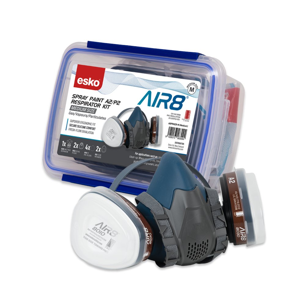A8PRKCB AIR8 Spray Paint Clipbox Respirator Kit - ESKO