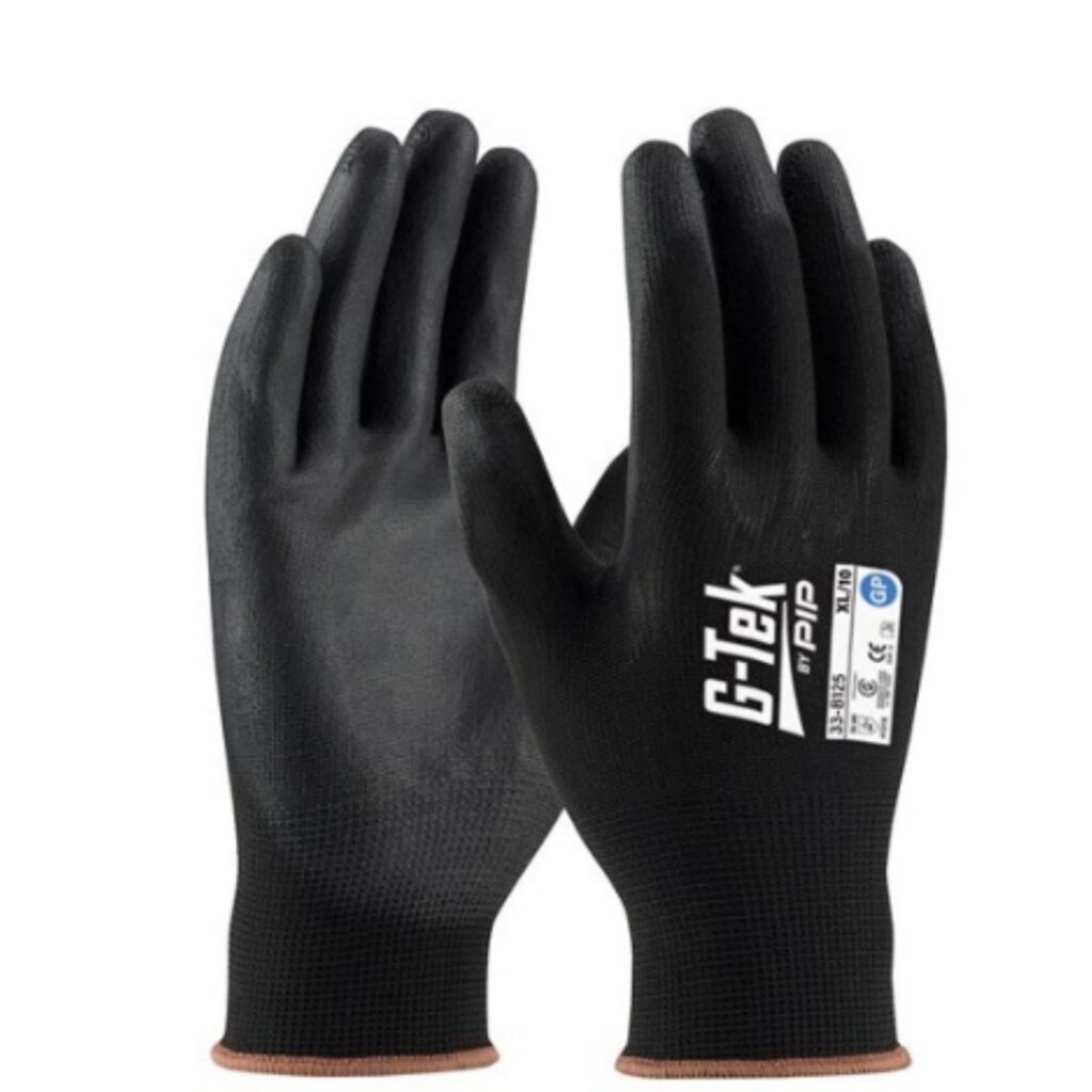G-Tek 13G Black Nylon GP Palm Dip Glove - 33-B125
