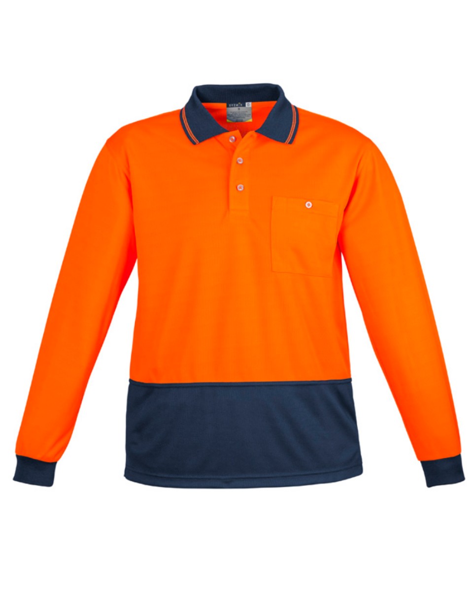 Unisex Hi Vis Basic Long Sleeve Polo