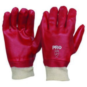 Pro Choice 27cm Red PVC Knit Wrist Gloves