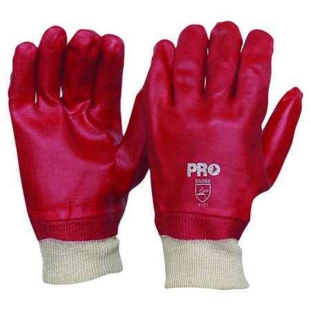 Pro Choice 27cm Red PVC Knit Wrist Gloves