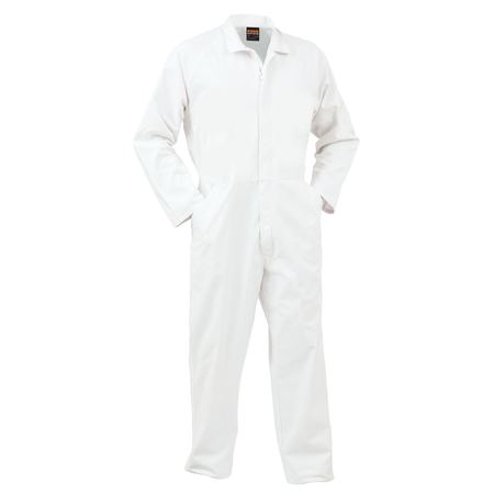 Bison Overall Lightweight Polycotton Food Industry Zip White - 430013