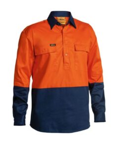 Bisley Hi Vis Closed Front Drill Shirt - BSC6267