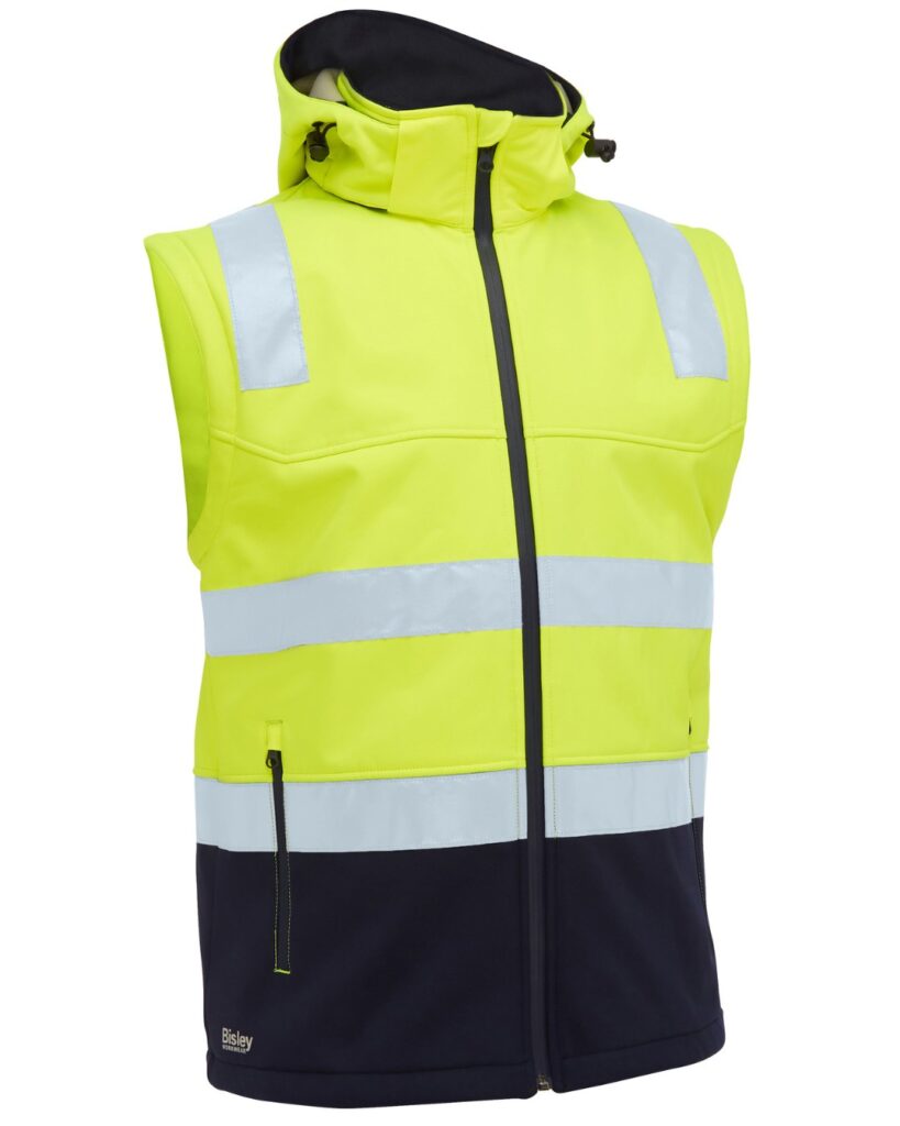Bisley Taped Two Tone Hi Vis 3 in 1 Soft Shell Jacket
