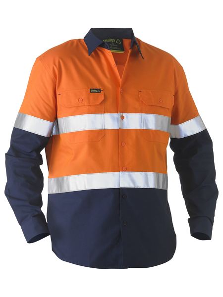 Bisley Recycle Taped Two Tone Hi Vis Drill Shirt - BS6996T