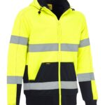Bisley - BK6988T Taped Hi Vis Zip Fleece Hoodie with Sherpa Lining